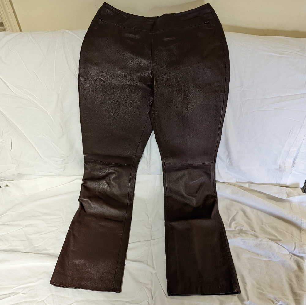 Shape FX by Newport News brown leather pants